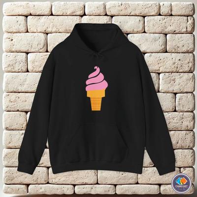 hoodie-Casual Pullover Sweatshirt Ice Cream Icon Pictrure Cold Delicious Dessert