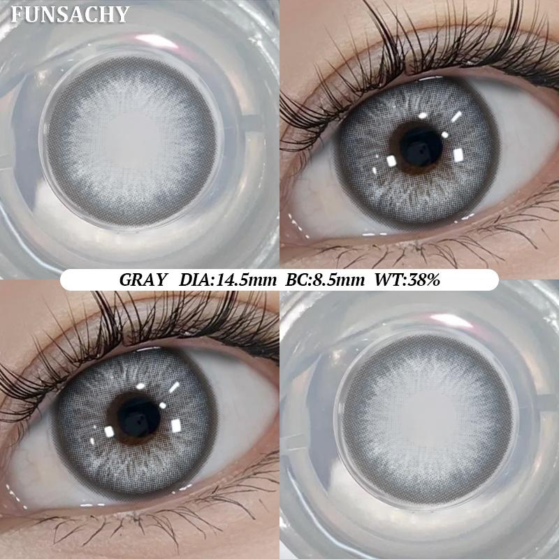 

FUNSACHY Color Contacts 1Pair Natural Gray Корейские большие контактные линзы для глаз Beauty Pupils Цветные модные мягкие линзы на год