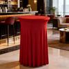 Solid Color Height Stretch Round Tablecloth Long Drape Bar Counter Cover  Auditorium