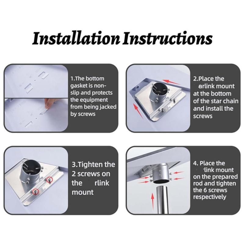 Satellite Dish Mount Plate for Satellite Gen3 Standard Dishes, Stainless Steel Roof Adapter Weather Resistant Stainless