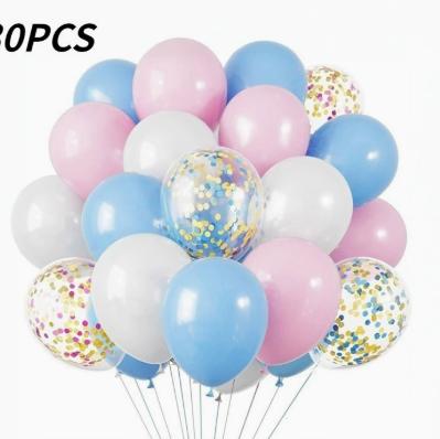 30pcs Balloon Set with Ribbon Includes Latex Balloons and Confetti Balloons for Party Decorations and Event Celebrations One Size