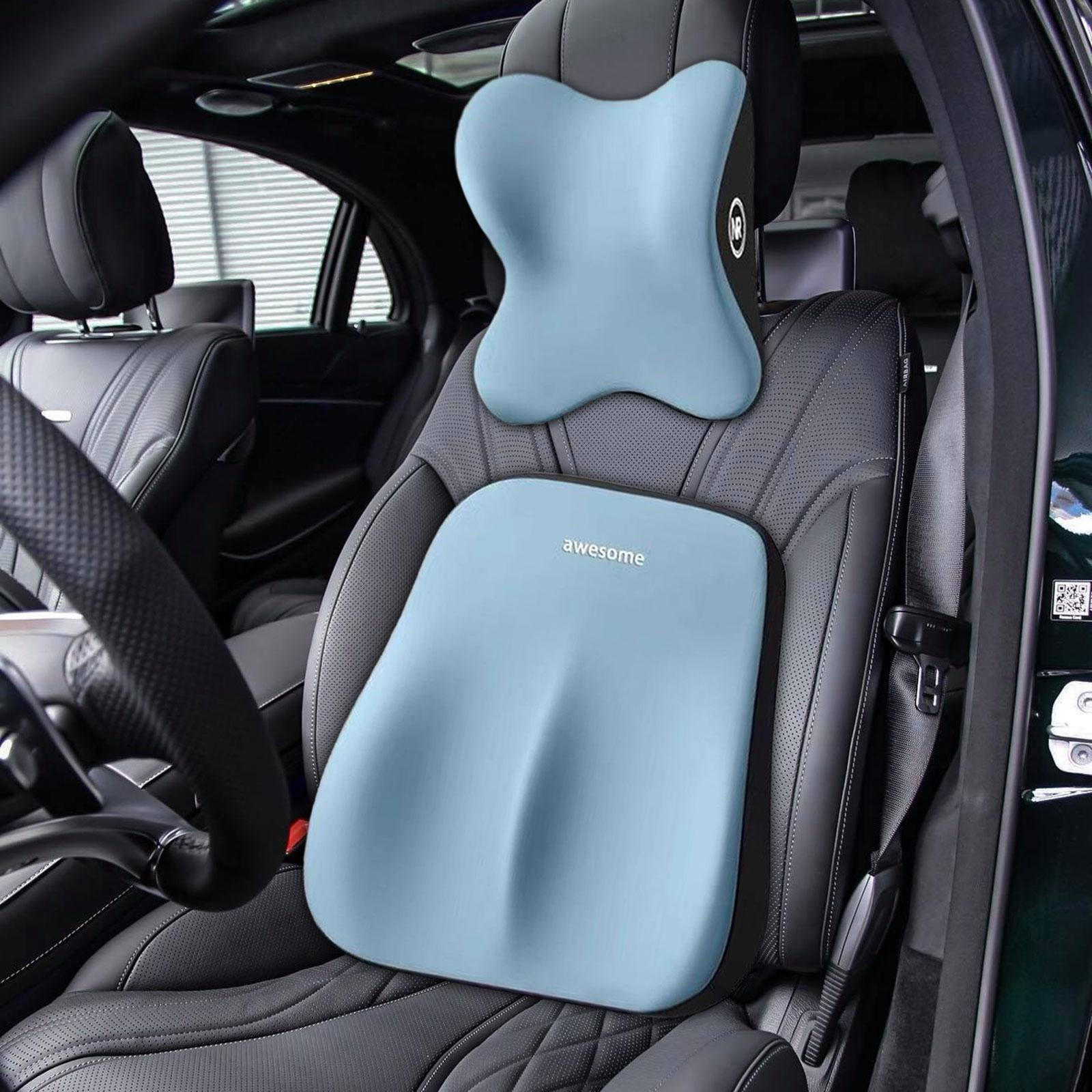 

Подушка для спины автомобиля, поясничная поддержка и комплект подушек для шеи, украшение автомобиля, эргономичное, удобное