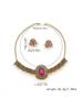Cross-Border Ethnic Rhinestone Tassel Necklace & Earring Set