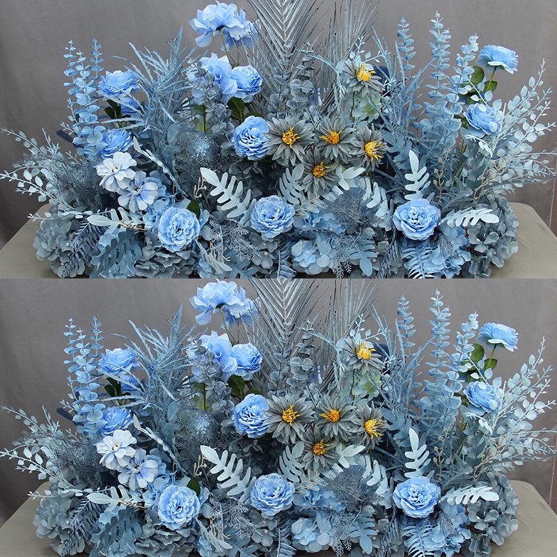 Wedding Aisle Blue Artificial Flower Row Decoration