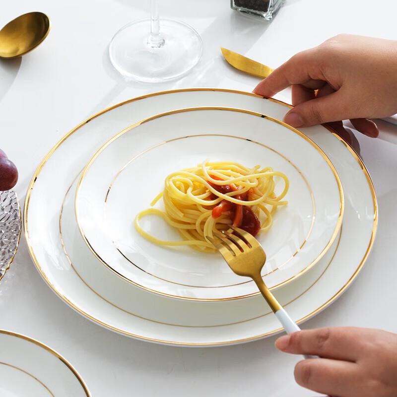 Fenfei Europäischer Stil Goldrand Speiseteller