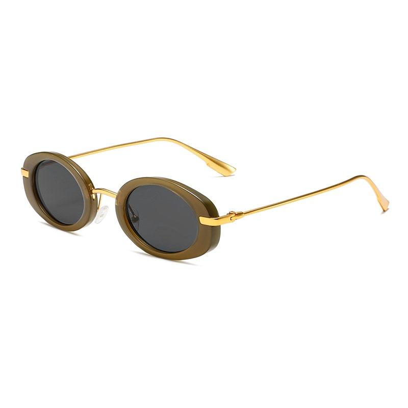 Novos Óculos de Sol Punk Metálicos Ovais Moda Mulheres Homens Lentes Tendências Marca de Luxo Óculos de Sol Leopardo Feminino Retrô Praia