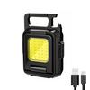 Double Sided COB Flashlight USB Rechargeable Keychain Light Torch Work Light Multifunctional 90° Rotation Camping Repair Lantern