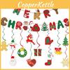 Party Hanging Holiday Decorations With Spiral Flags For Merry Christmas Theme