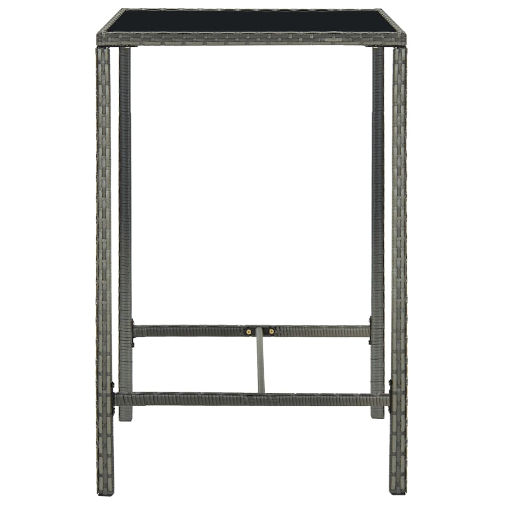 vidaXL 5-tlg. Gartenbar-Set mit Kissen Poly Rattan Grau