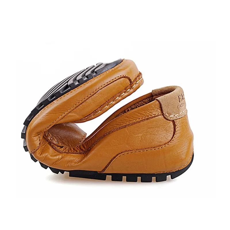 Fashion Genuine Leather Shoes Men Loafers Flat Casual Driving Shoes Brand Male Footwear Black Yellow Blue Soft