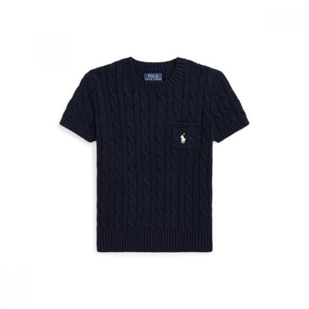 Polo Kids Girls 7 16 Years Cable Knit Cotton Short Sleeve Sweater  Cwposweg6820542410 S