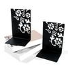 Metal Book End For Shelves 2Pcs Flower Bookends Heavy Duty Book End Book Stopper Slip Resistant Bookends for Desk Shelf