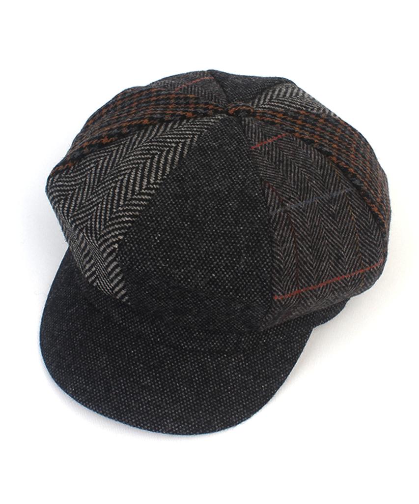 Yunibeosyeolkemiseuteuli Patchwork Wool Gray Newsboy Cap