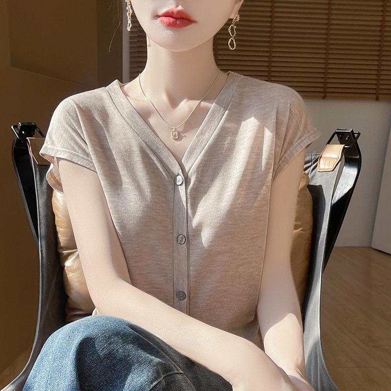 

Женская летняя рубашка из шелка тутового шелкопряда, 50% шелка, 50% полиэстера, дышащая, легкая, с короткими рукавами, для поездок на работу, повседневная мода L бежевый