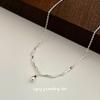 Cui Yan S925 Sterling Silver Wave Water Drop Necklace for Women - 2025 Korean Style, Celebrity-Inspired Collarbone Chain.