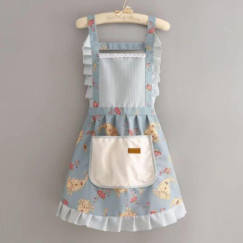 Kitchen Household Cooking Apron Anti-fouling and Dirt-resistant Adult Work Apron Work Clothes Women