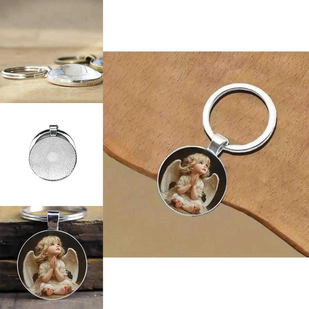 Small Angel Keyring With Time Gem Jewelry Silver Zinc Alloy For Special Occasions