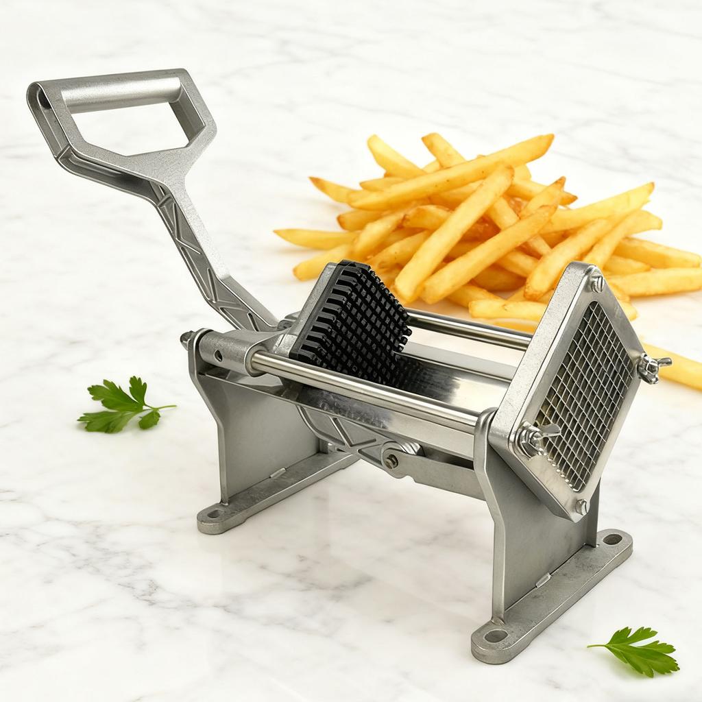 1 Peça Cortador de Batata em Aço Inoxidável Fatiador de Frutas e Legumes Ferramenta Picadora de Batata Frita C/ 4 Lâminas