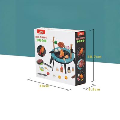 Children Playing House Outdoor Campfire Camping Grill Barbecue Picnic Dinner Wooden Kitchen Toys