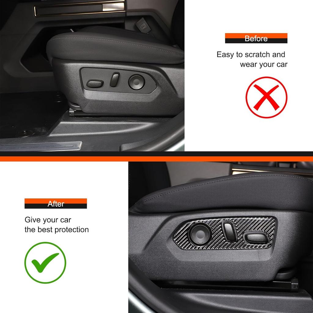 For Hummer EV Accessories Seat Adjustment Button Cover Trim Real Carbon Fiber Car Front Seats Button Switch Panel Decorative Frame Interior for