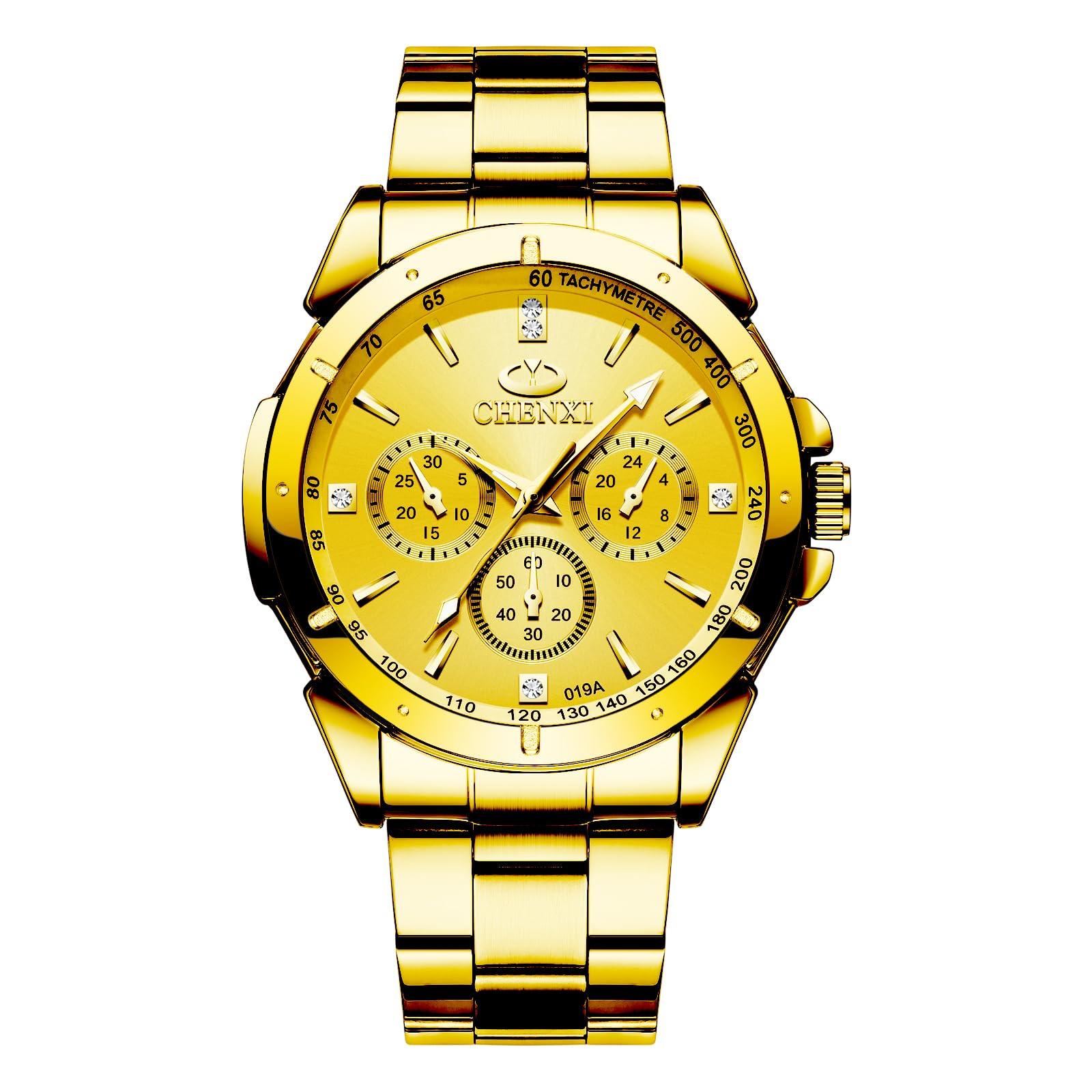 

JewelryWe Men s Watches, Formal Business, Round Dial Analog Display Quartz Watch, Fine Fashion, Gold