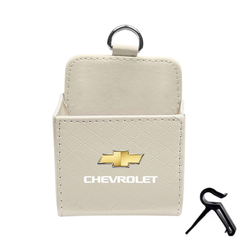 

Car Storage Bag Car Air Outlet Debris Bag Mobile Phone Key Sunglasses Leather Organizer Box For Chevrolet Spark Captiva Cruze бежевий