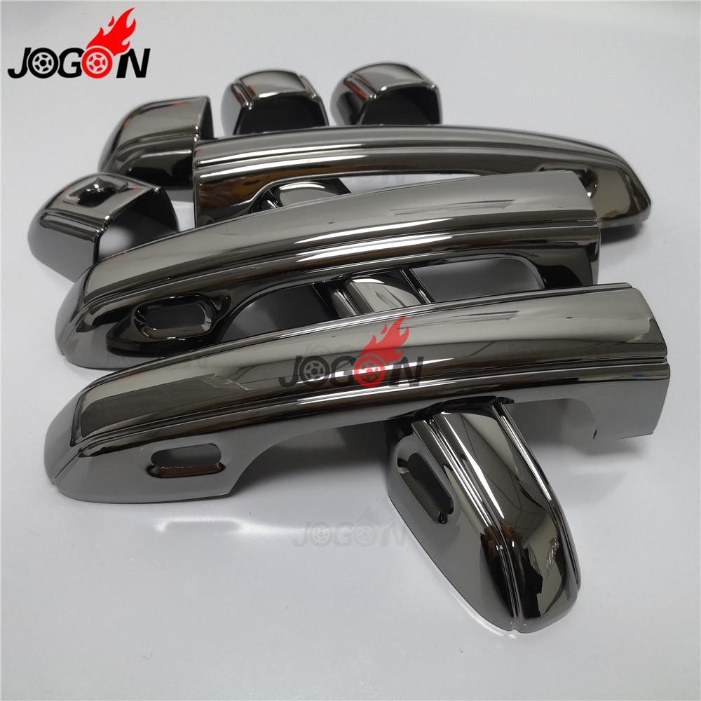 For Lexus LX570 2016 2017 2018 Facelift Car Black Titanium Door Handle Cover Trim 8pcs Upgrade Left Hand