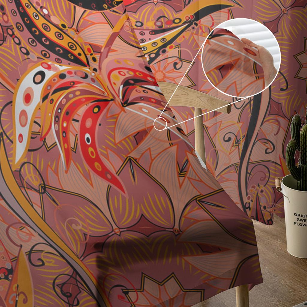 Perdele pentru fereastră din tul cu flori abstracte, artă de lotus, sufragerie, fire din organza, perdea din voal transparent, dormitor, bucătărie, decorațiuni de interior