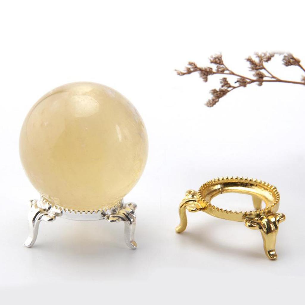 1 PC Figurine Crystal Ball Base Handicraft Desktop Ornaments Photography Props Display Stand Sphere Stone Support Metal Holder