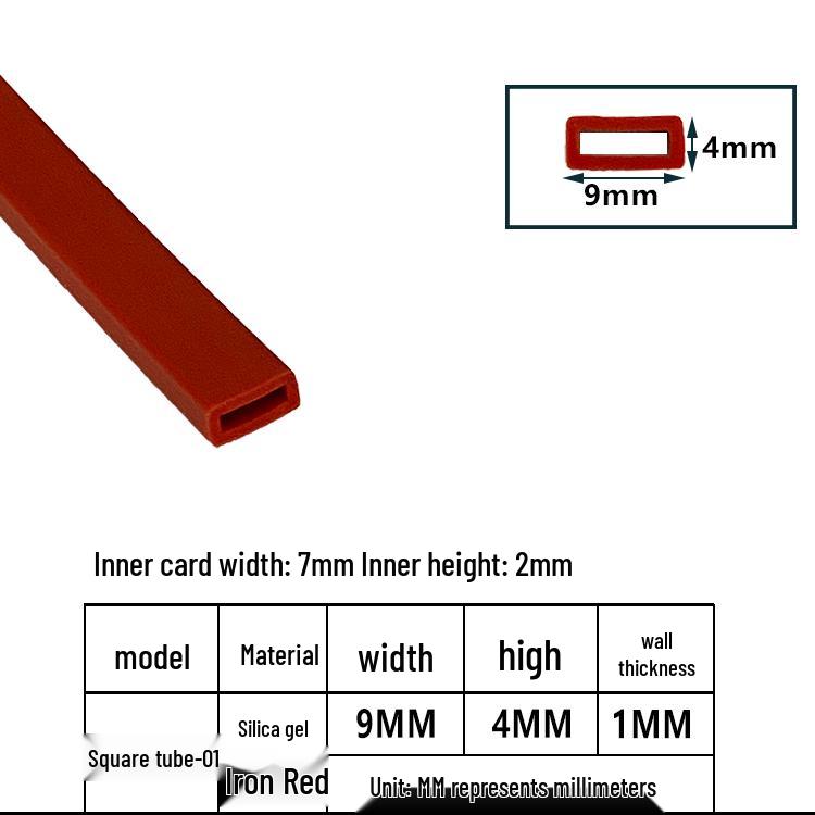 High-Temperature Resistant Silicone Square Tubing: Durable, Customizable, Aging-Resistant Rubber Sheath and Hollow Sealing Strip.