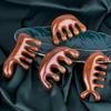 Gua Sha scraping board Comfort Brown massager hair scalp Makeup wide-toothed comb,for body head facial resin