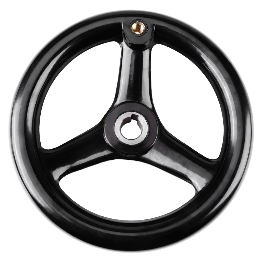 200x18mm Size Plastic Hand Wheel Black Bakelite Handwheel 3-Spoke Hand Wheel For Machine Tool