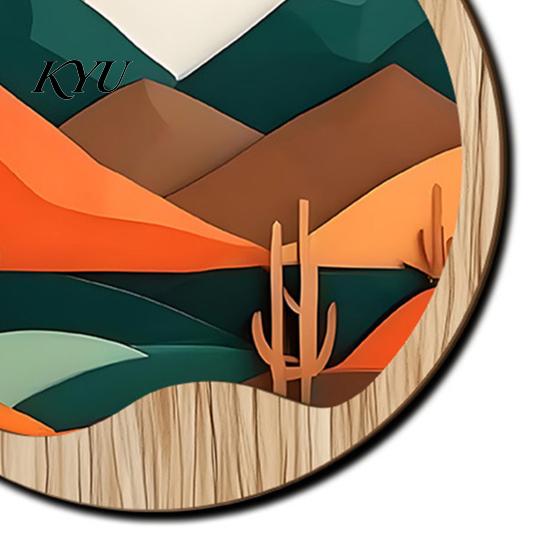 Boho Theme Wall Decorations Forest Sunset Scenery 2D Wood Hanging, Wooden Art Sign, Decorative Crafts for Walls Nature Tree Decor Bedroom Living Room