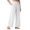 Women Loose Fit Straight Leg Casual Long Pants with Pockets Elastic Waist Lightweight Relaxed Trousers for Daily Wear