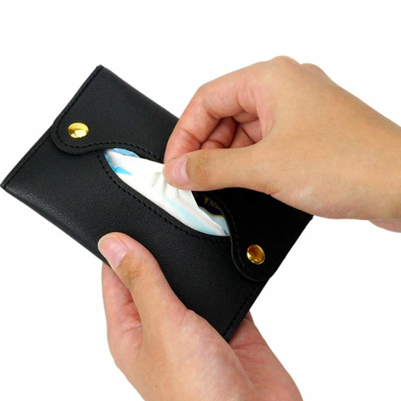 Simple Portable Pocket Tissue Paper Towel Cover PU Convenient To Store Universal Tissues Box Simple Modern Small Tissue Holder
