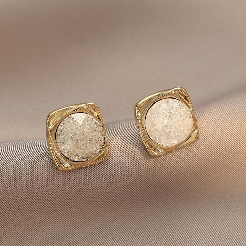 

French S925 Silver Zircon Stud Earrings for Women - Japanese & Korean Style Fashion Commuting Earrings.