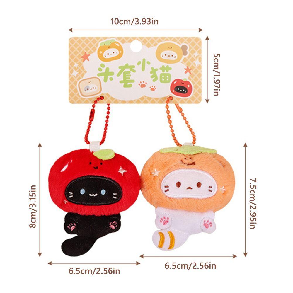 Mehrfarbiger Plüschkatzen-Schlüsselanhänger Anhänger Cartoon-Katzen-Paare Auto-Dekoration Tasche Schmuckstück Weiche Süße Kätzchen-Puppe Schlüsselanhänger Geschenk Spielzeug