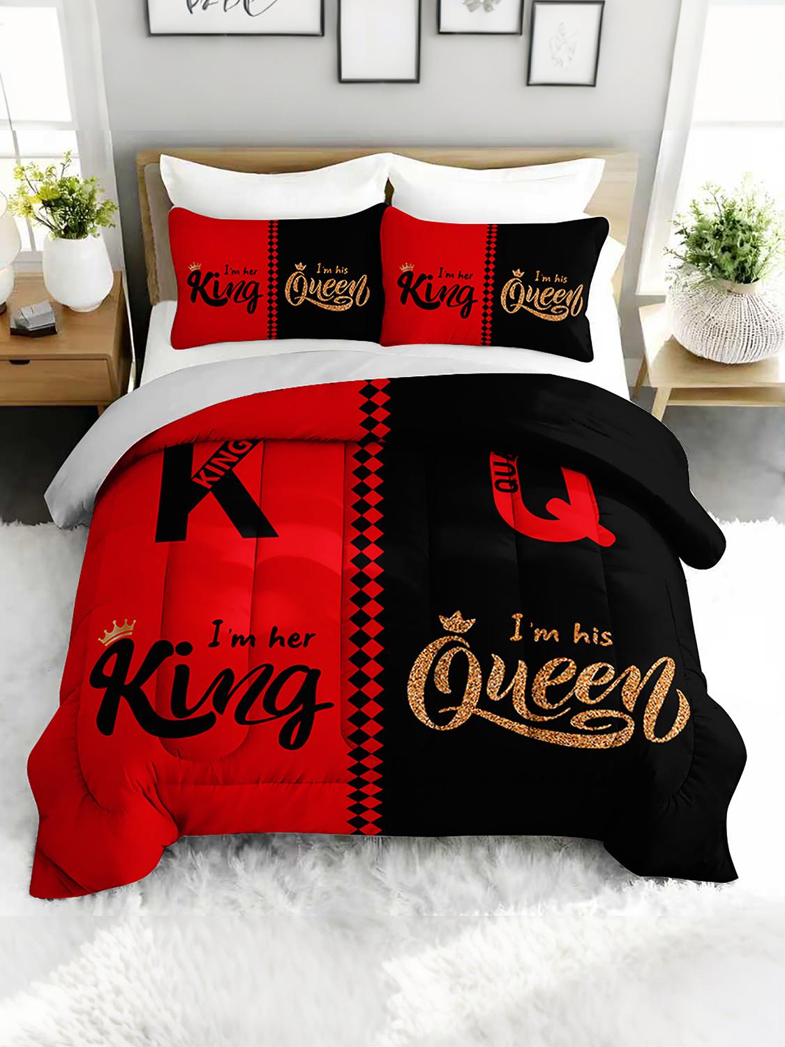 

Комплект постельного белья для супружеской пары King Queen из 3 предметов: пододеяльник, одеяло с 2 наволочками для спальни, гостевой комнаты 240x220cm