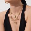 18K Gold Plated Stainless Steel Double Layer Heart Pendant Necklace