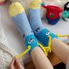 1pair 3D Cartoon Coral Fleece Socks Funny Fluffy Thicken Floor Socks Creative Funny Socks  Winter