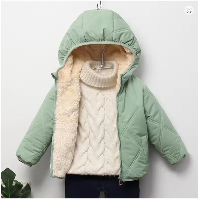 Baby Kids Coats Winter Thicken Jackets For Boys Warm Plush Outerwear Girls Fur Hooded Jackets Toddler Children Clothes Snowsuit
