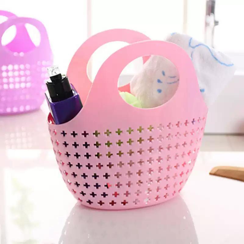 Home Handheld Basket For Bathing Vegetables And Fruits Storage Hollow Out Washbasin Storage Basket