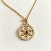 Gold Iris Snowflake Compass Necklace: Retro Exquisite Pendant Clavicle Chain