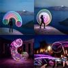 Luminous LED Fitness Exercise Hoops, 35 Inch LED Hoop 24 Colors Changing Fitness Equipment for Kids Adults Beginners, RGB Color Changing,