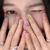 Dopamin im Wind Sommer Klar Katzenauge High-End Rein Handgemacht Tragen Nagel Nagelstück Falsches Nagelstück