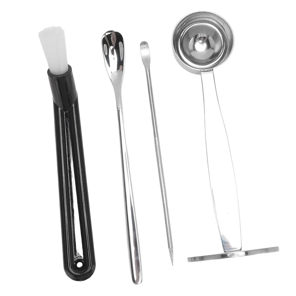 Coffee Tamper Spoon Stirring Spoon Coffee Art Pen Dual  Coffee Tamping Scoop Kit with Cleaning B