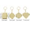 Mini Folding Mirror Keychain, Round Heart Oval Square Shape Double Sided Cosmetic Mirror, Metal Makeup Mirror