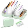Silicone Storage Pouch FoodGrade Zippered Molded Compact Organizer Green