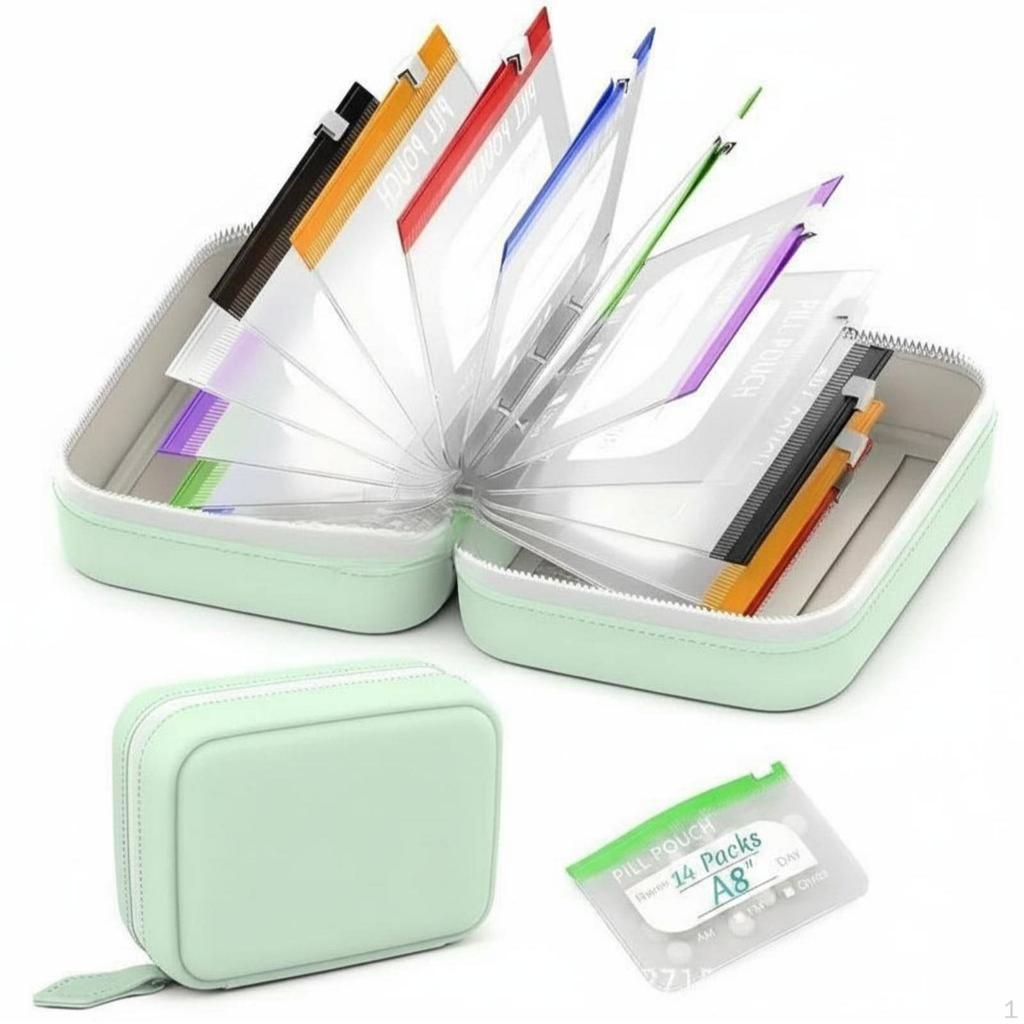 Silicone Storage Pouch FoodGrade Zippered Molded Compact Organizer Green
