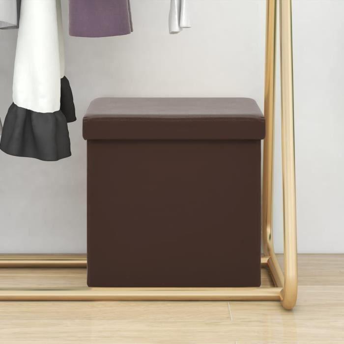 VidaXL Tabouret de rangement pliable Marron PVC,